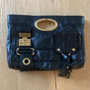 Juicy Couture Black Leather Clutch/ Handbag